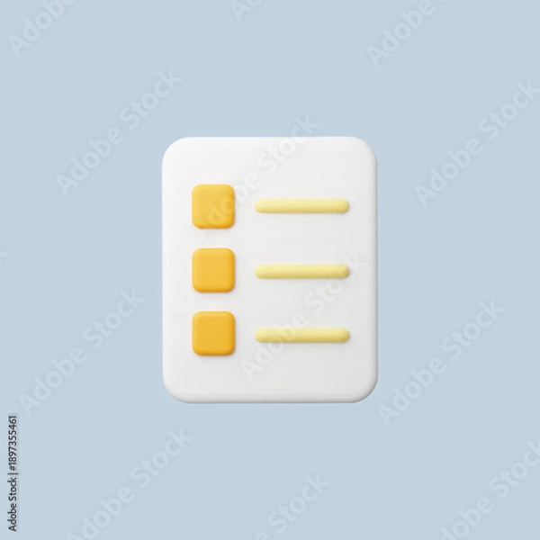 Obraz 3d Realistic List Icon vector illustration