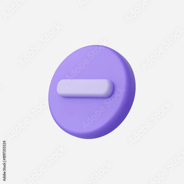 Obraz 3d Realistic Negative Sign icon vector illustration