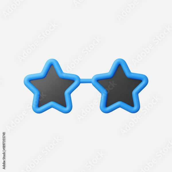 Obraz 3d Realistic Star Sunglasses vector illustration