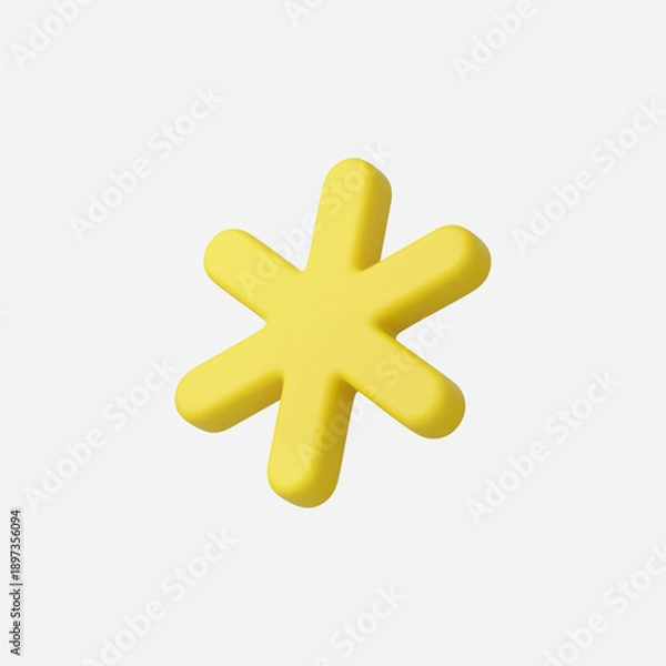 Obraz 3d Realistic Asterisk Icon vector illustration
