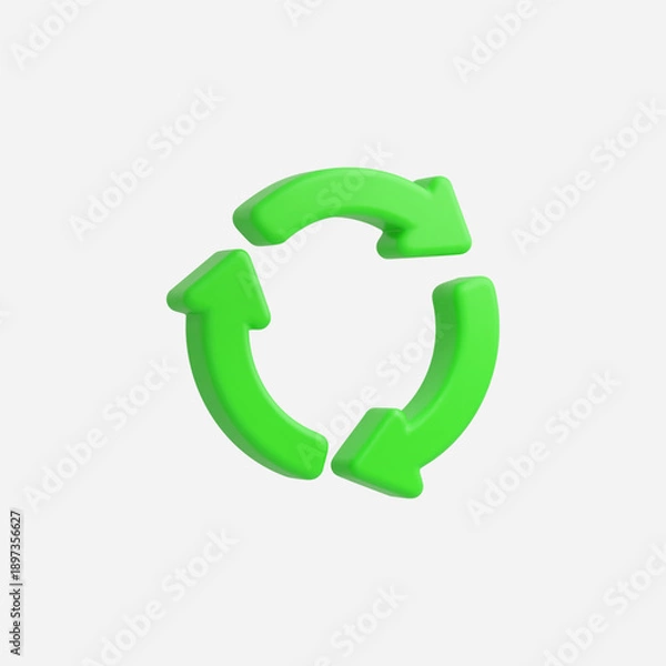 Obraz 3d Realistic Recycle vector illustration