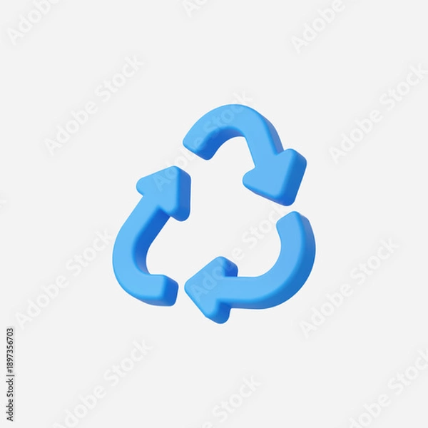 Obraz 3d Realistic Recycle vector illustration