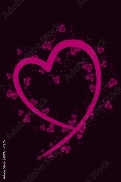 Obraz Romantic Pink Heart with Soft Sparkle Effect Background