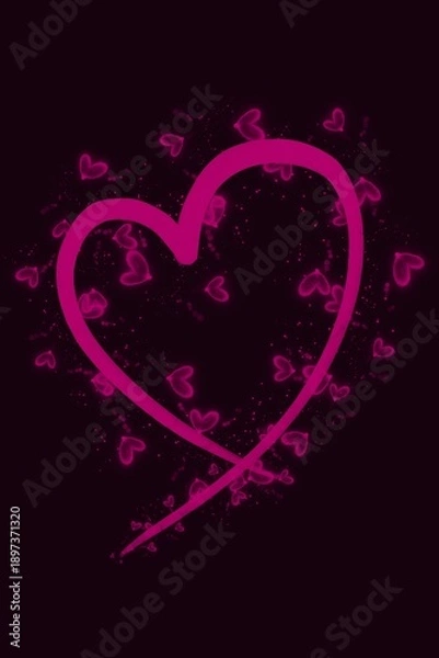 Obraz Romantic Pink Heart with Soft Sparkle Effect Background