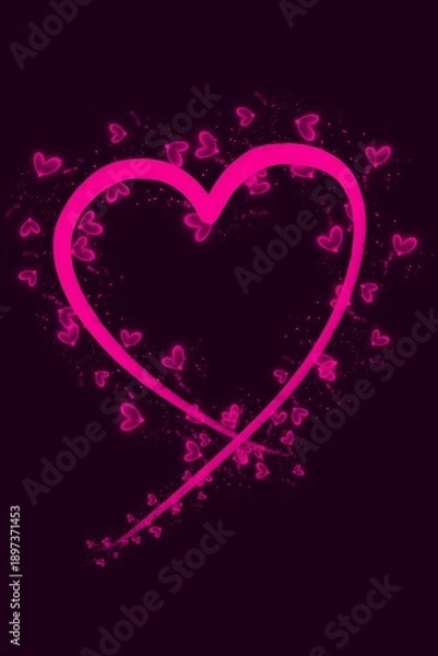 Obraz Romantic Pink Heart with Soft Sparkle Effect Background