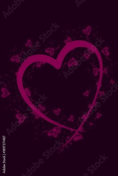 Obraz Romantic Pink Heart with Soft Sparkle Effect Background