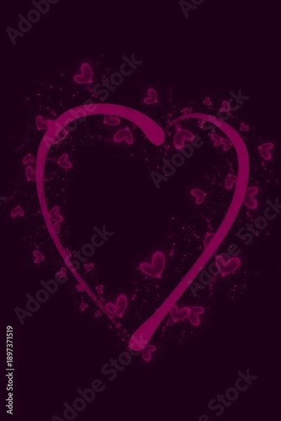 Obraz Romantic Pink Heart with Soft Sparkle Effect Background