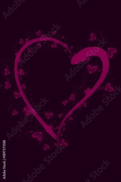 Obraz Romantic Pink Heart with Soft Sparkle Effect Background