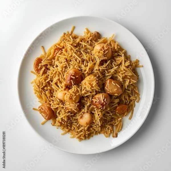 Obraz stir fried noodles with beef