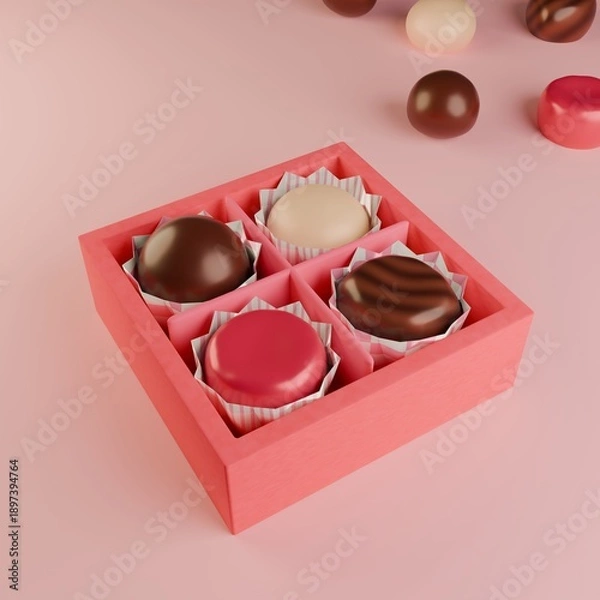 Obraz 3Dの一口チョコレートセット⭐︎