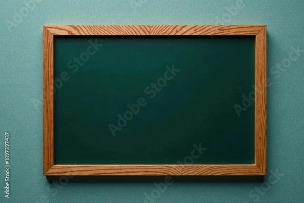 Obraz Empty wooden-framed blackboard, ready for message , border, information, texture