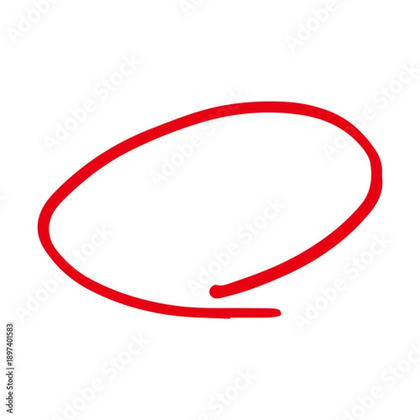 Obraz 手書きの丸マーク（赤ペン）