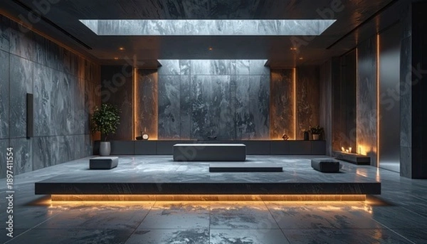 Fototapeta Clean-minimal-interior-design-background