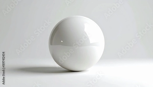 Fototapeta Floating ceramic sphere mockup, soft diffused studio light