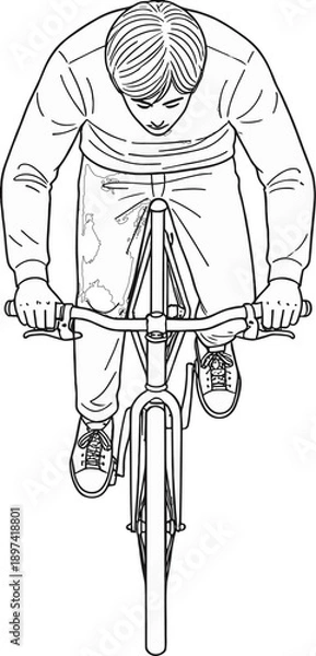 Obraz Boy Riding a Bicycle