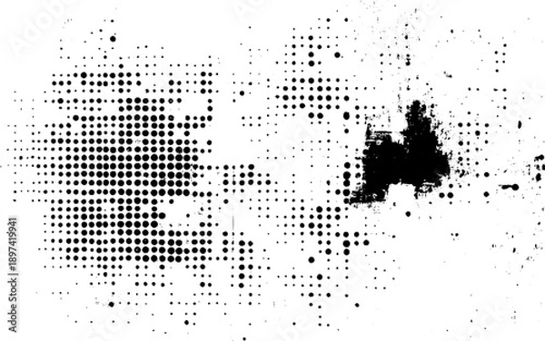 Obraz Black Ink Halftone Noise Background