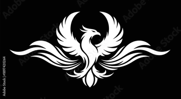 Obraz Phoenix icon vector on black background