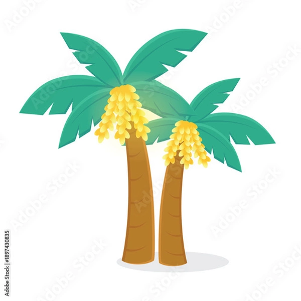 Obraz Date palm tree vector. dates tree. ramadan element. ramadan cartoon doodle
