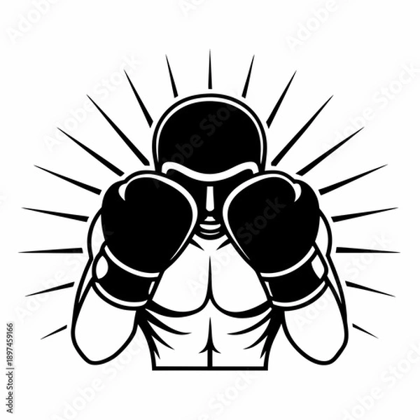 Fototapeta Boxer Silhouette Vector Illustration