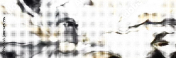 Obraz Polka dot pop art halftone pattern. Red dots on orange background