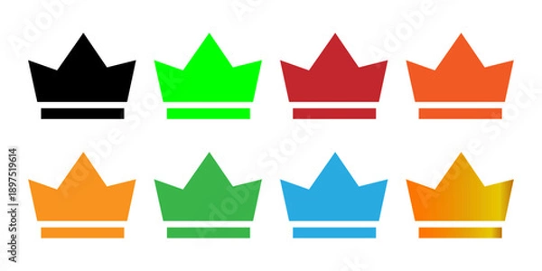 Obraz Colorful Simple Crown Icon Set