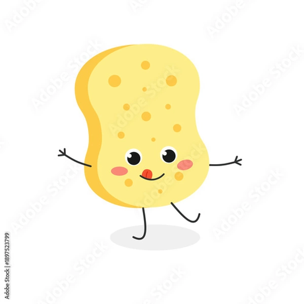Obraz Funny yellow sponge cartoon character 