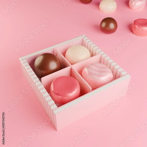 Obraz 3Dの一口チョコレートセット♪