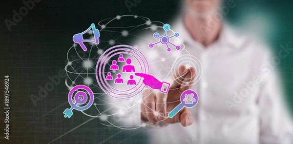 Obraz Man touching a prospects concept