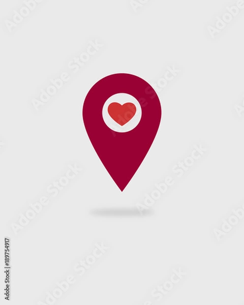 Obraz Map location pin with heart