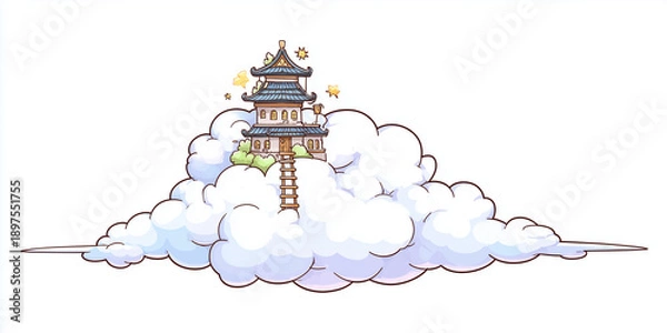 Obraz Surreal Jester with Geometric Shapes