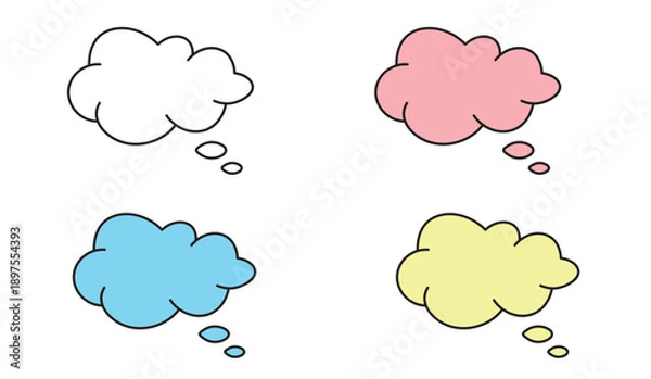 Obraz Empty thought bubble icons set.