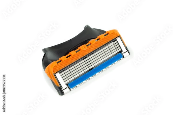 Obraz Replaceable razor blade cartridge isolated on white background.