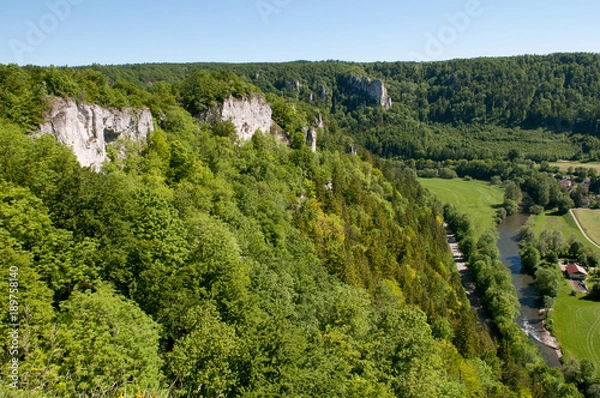 Fototapeta Blick vom Spaltfelsen in das Donautal