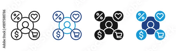 Obraz Customer Engagement icon set multiple style collection