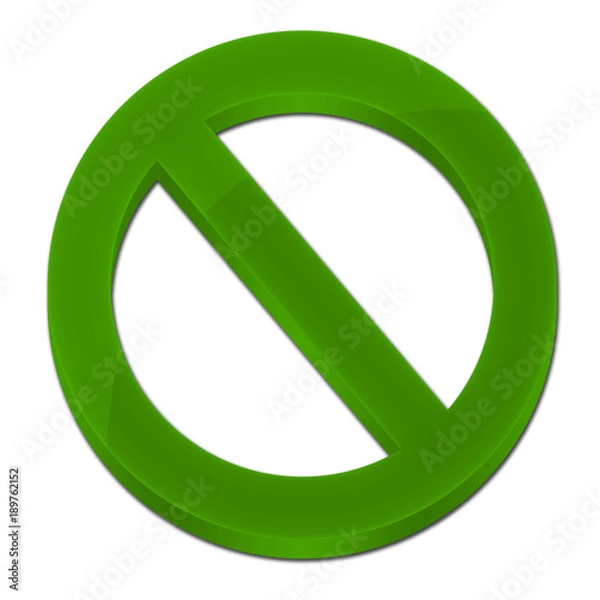 Obraz Forbidden sign 3D icon synbol logo radioactive green color