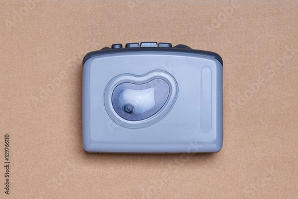Obraz Retro walkman without headphones on the brown background
