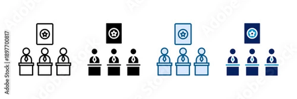 Obraz Election Candidate Icon Set Multiple Style Collection