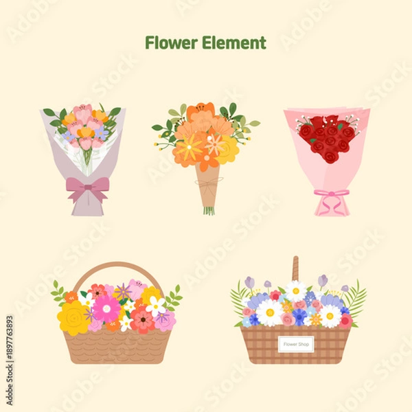 Obraz 꽃 선물 일러스트 디자인