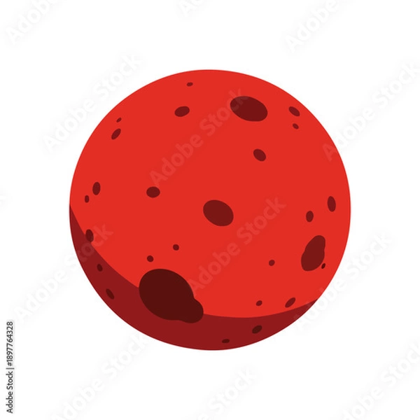 Fototapeta Stylized Mars Planet Vector Illustration Isolated