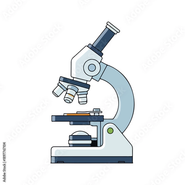 Obraz Science Microscope Research Laboratory Equipment Flat Vector Illustration