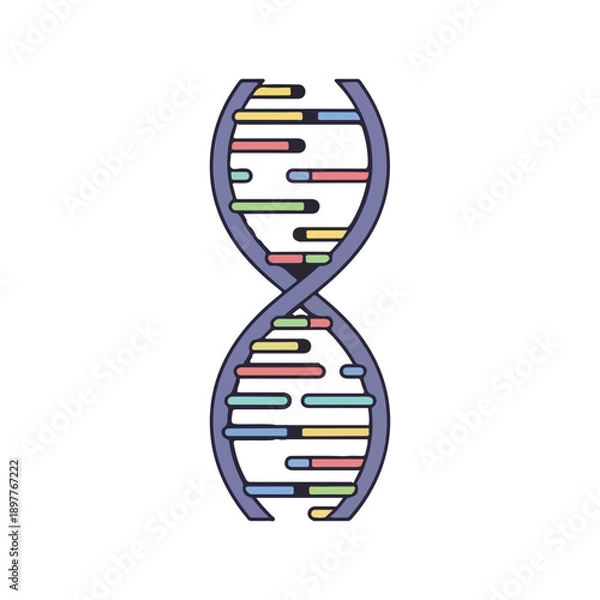 Obraz DNA Helix Structure Vector Icon Genetic Code Illustration
