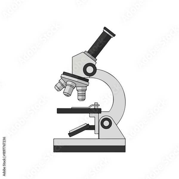 Fototapeta Scientific Microscope Detailed Vector Illustration