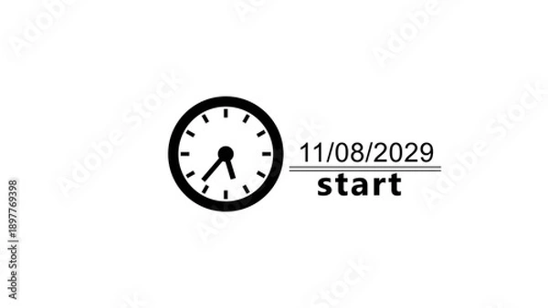 Obraz Calendar date clock icon illustration. Counting date, clock timer. Time and date clock.
