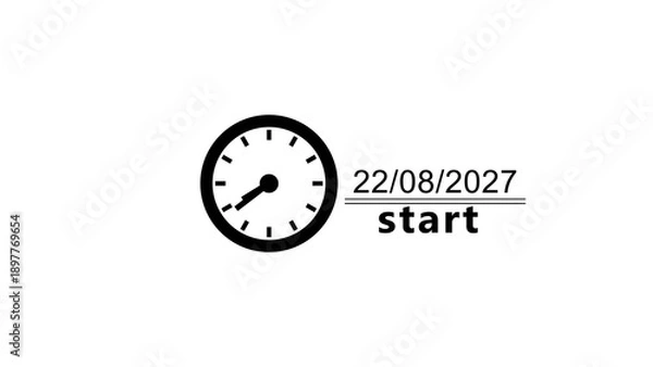 Obraz Calendar date clock icon illustration. Counting date, clock timer. Time and date clock.