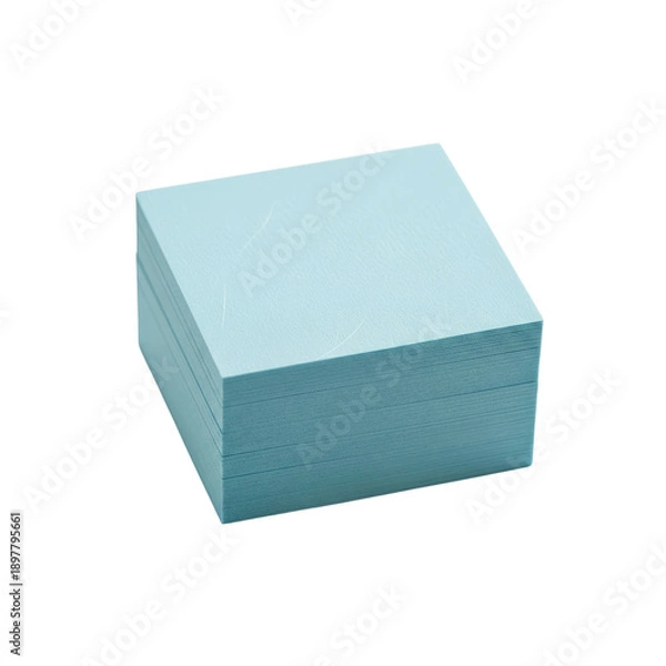 Fototapeta Stack of light blue paper notes