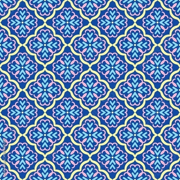 Fototapeta seamless damask pattern, flower seamless pattern and wallpaper