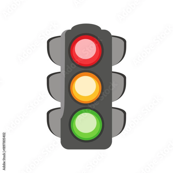 Obraz traffic light on white background