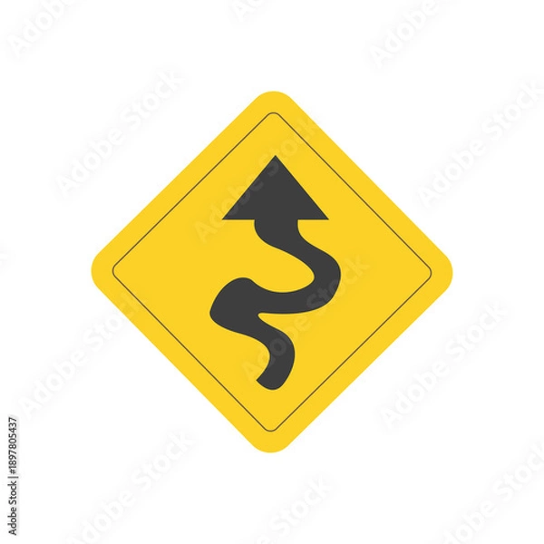 Obraz yellow road sign