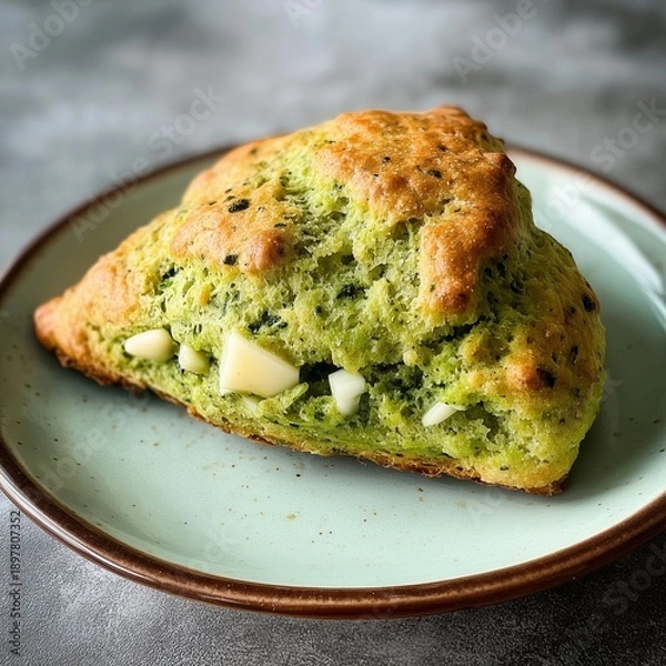 Obraz matcha white chocolate scone