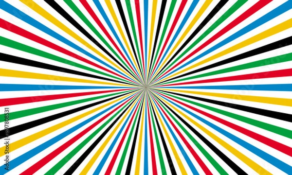 Obraz abstract geometric background, five colors sun rays